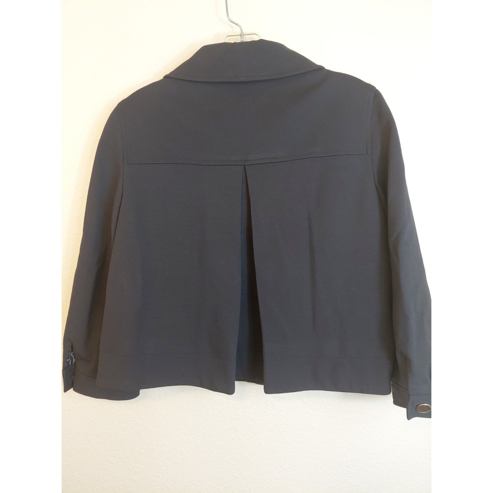 Ann Taylor Blazer Jacket Size 2 Navy 3/4 Sleeves Fully Lined Rayon & Nylon - Picture 4 of 8